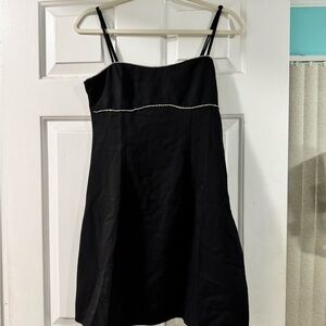 H&M Black Mini Dress with Beaded Detail